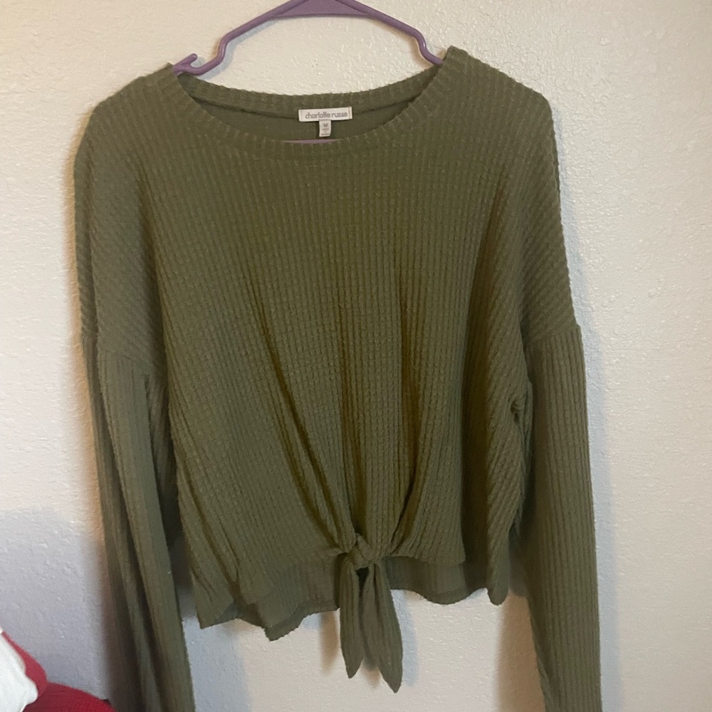 Olive Green Long Sleeve Top
